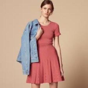 Sandro Raspberry Knit Dress